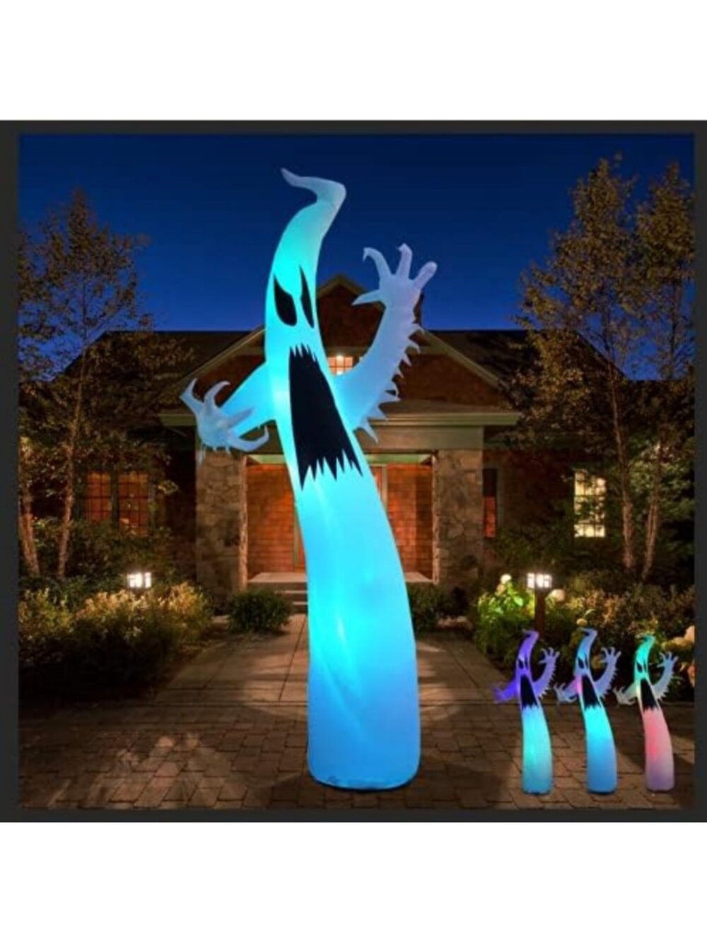 12 Ft Halloween Ghost Inflatable with Color Changing Lights - Outdoor Yard Decor